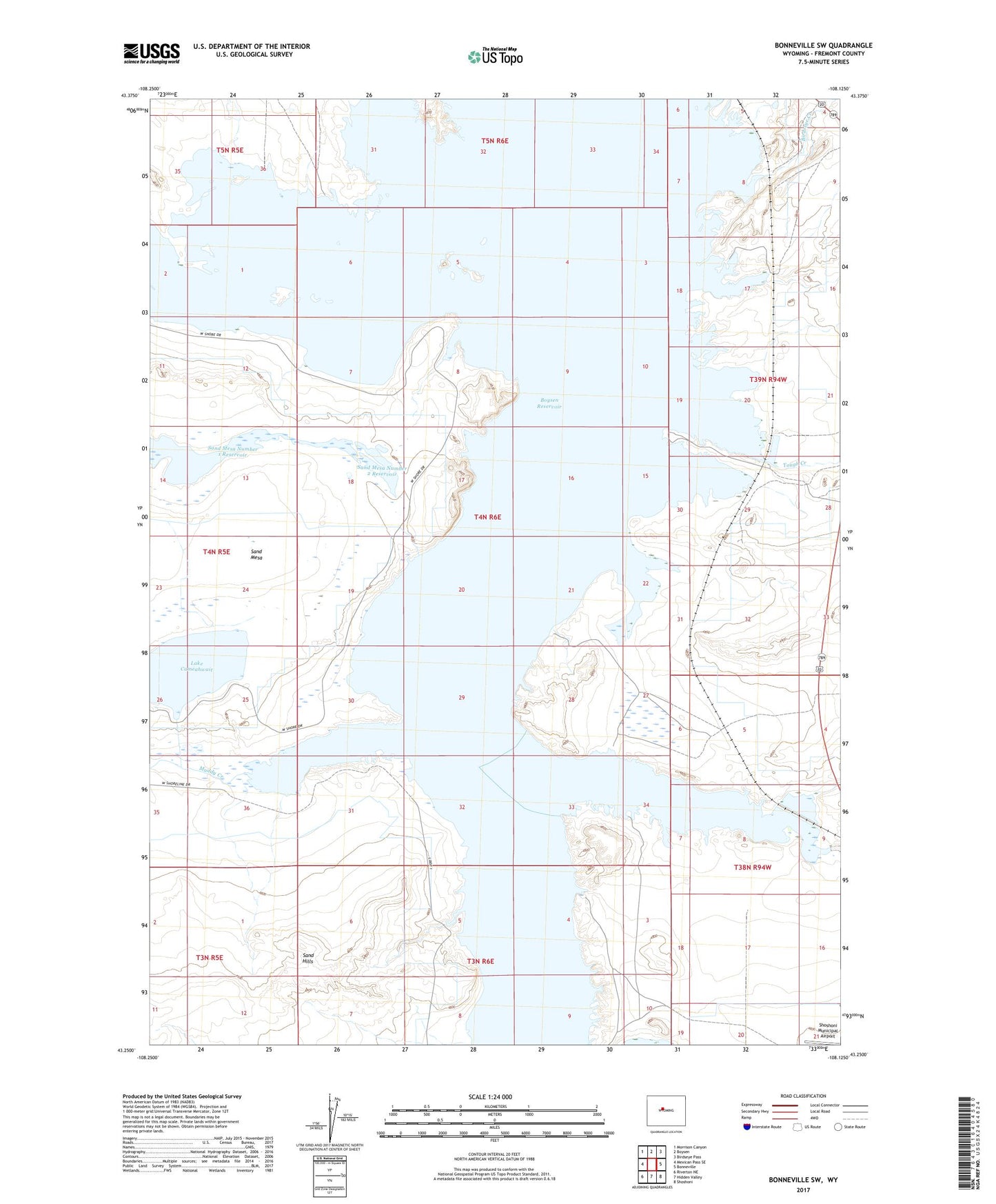 Bonneville SW Wyoming US Topo Map Image