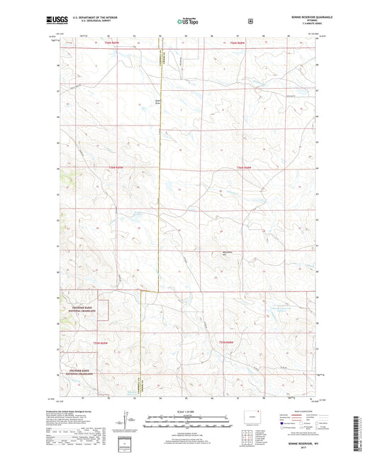 Bonnie Reservoir Wyoming US Topo Map Image