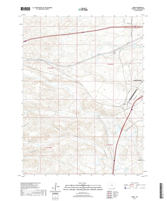 Borie Wyoming US Topo Map Image