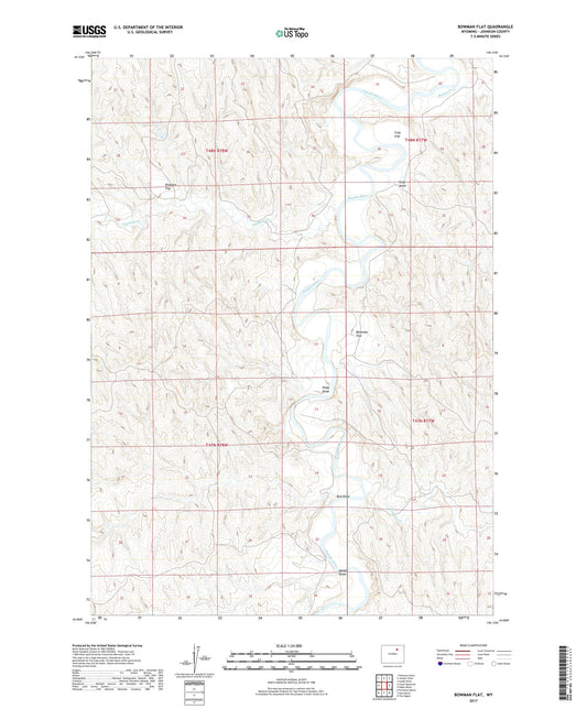 Bowman Flat Wyoming US Topo Map Image