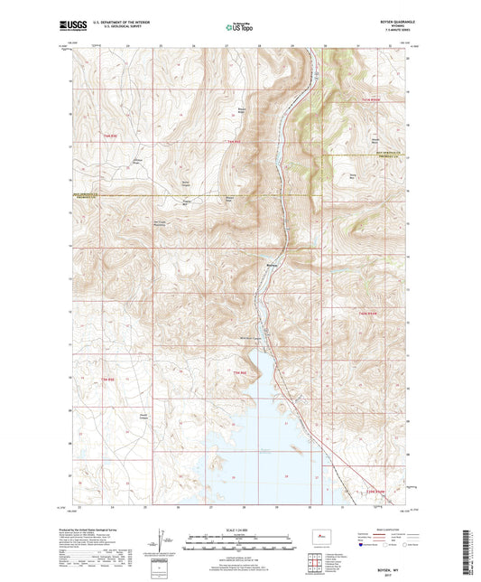 Boysen Wyoming US Topo Map Image