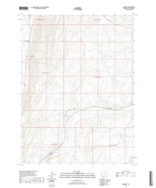 Bridger Wyoming US Topo Map Image