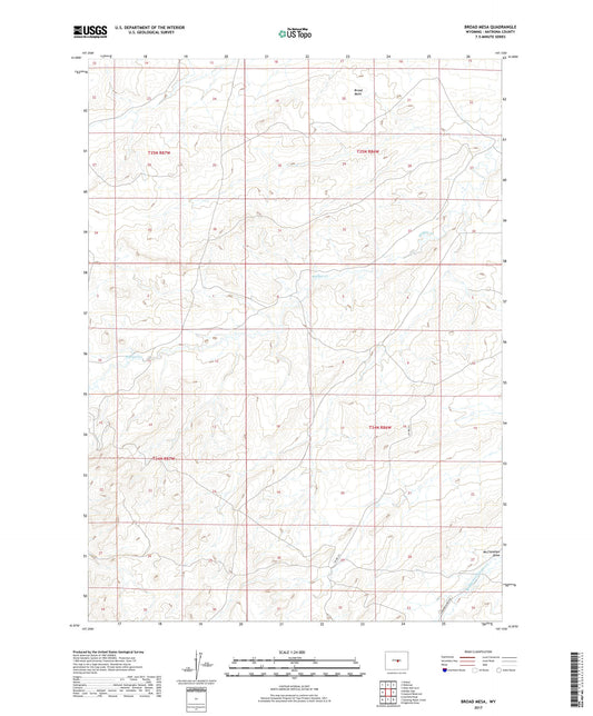Broad Mesa Wyoming US Topo Map Image