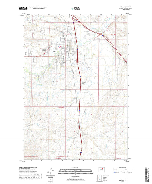 Buffalo Wyoming US Topo Map Image