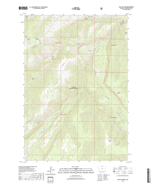 Bull Elk Park Wyoming US Topo Map Image