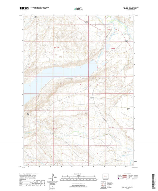 Bull Lake East Wyoming US Topo Map Image