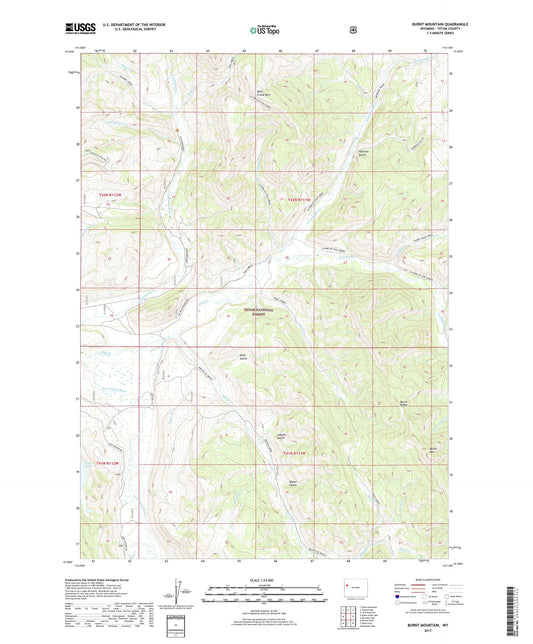 Burnt Mountain Wyoming US Topo Map Image