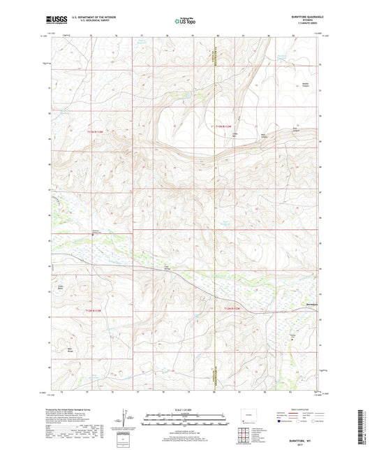 Burntfork Wyoming US Topo Map Image