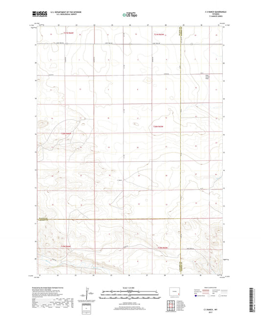 C S Ranch Wyoming US Topo Map Image
