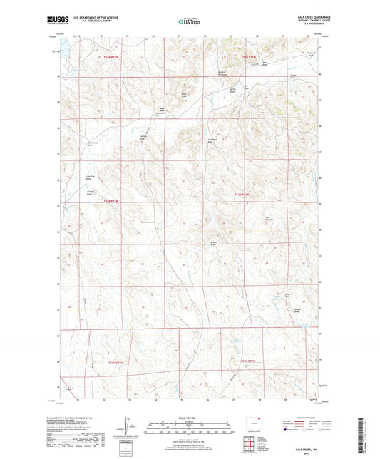 Calf Creek Wyoming US Topo Map Image