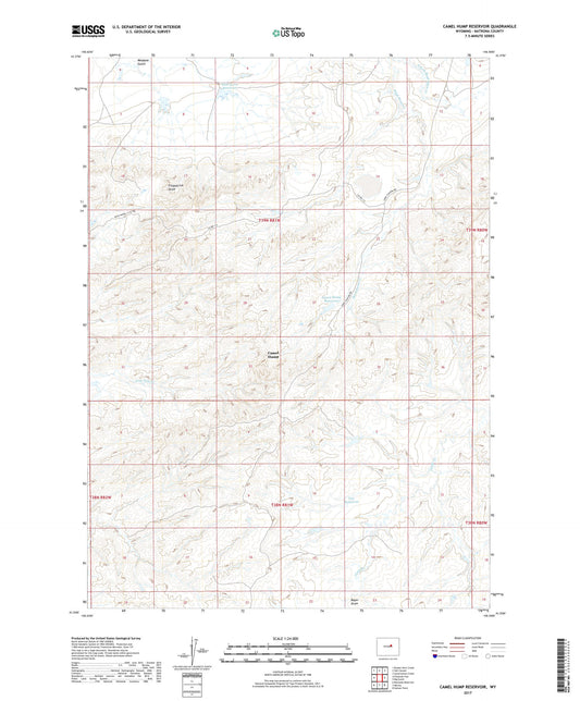 Camel Hump Reservoir Wyoming US Topo Map Image