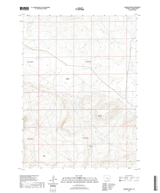 Cameron Creek Wyoming US Topo Map Image