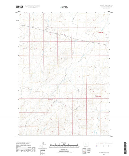 Campbell Ridge Wyoming US Topo Map Image