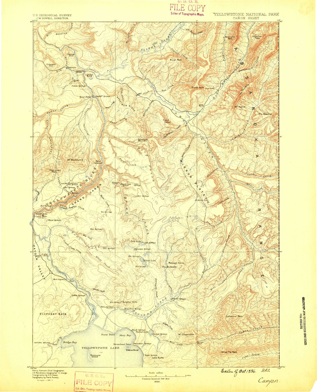 Historic 1886 Canyon Wyoming 30'x30' Topo Map – MyTopo Map Store