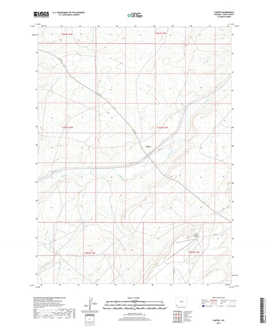 Carter Wyoming US Topo Map Image