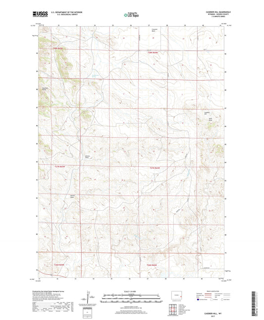 Casebier Hill Wyoming US Topo Map Image