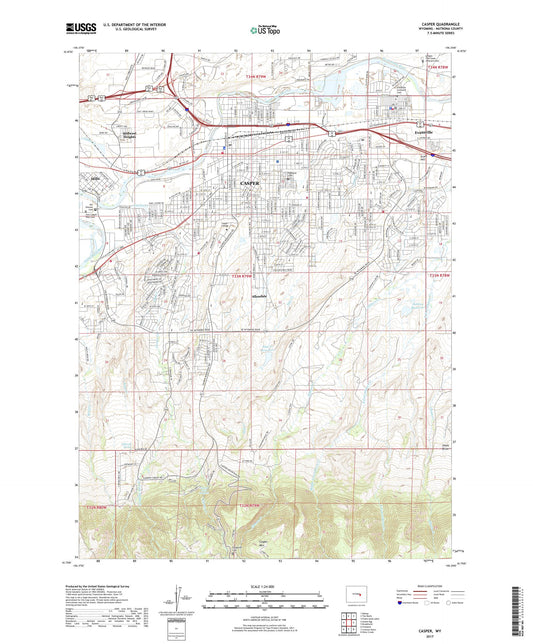 Casper Wyoming US Topo Map Image