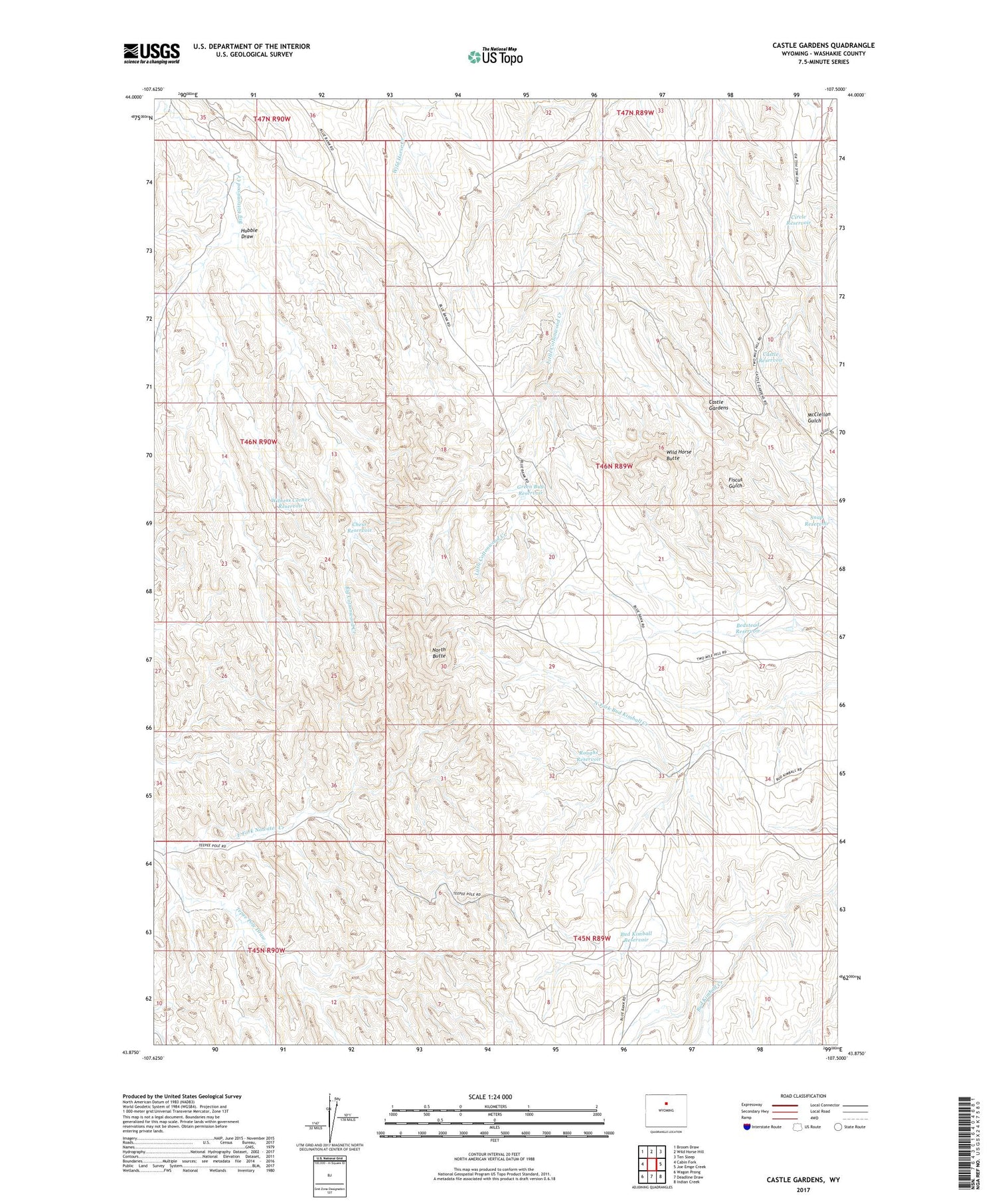 Castle Gardens Wyoming US Topo Map Image