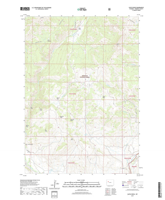 Castle Rock Wyoming US Topo Map Image
