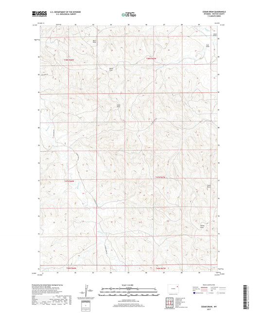 Cedar Draw Wyoming US Topo Map Image