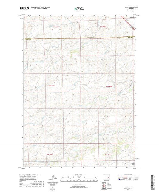 Cedar Hill Wyoming US Topo Map Image
