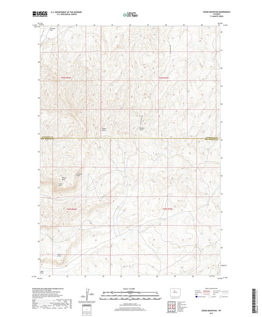 Cedar Mountain Wyoming US Topo Map Image