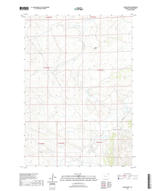 Cedar Ridge Wyoming US Topo Map Image
