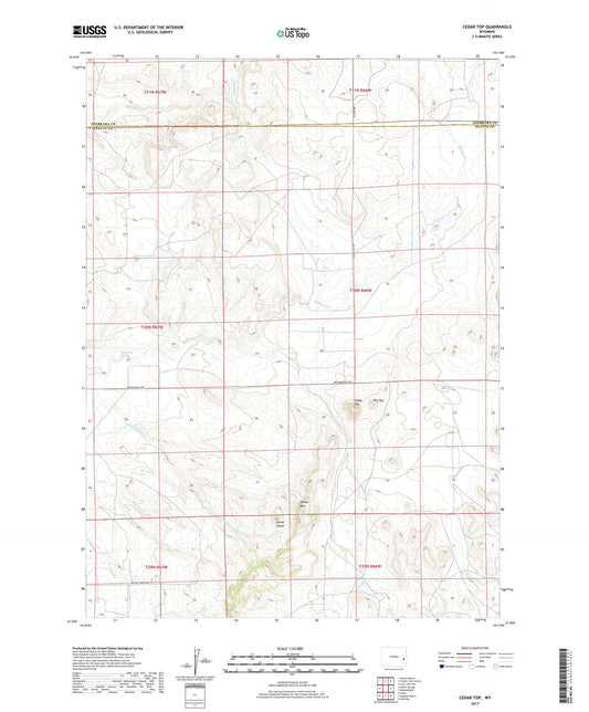 Cedar Top Wyoming US Topo Map Image
