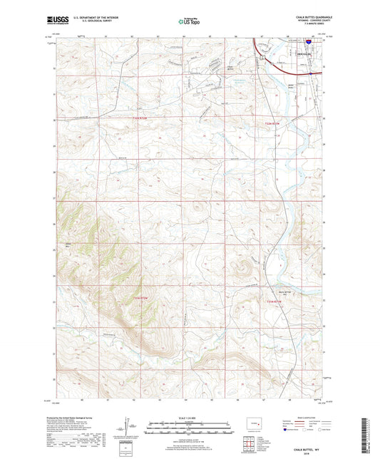 Chalk Buttes Wyoming US Topo Map Image