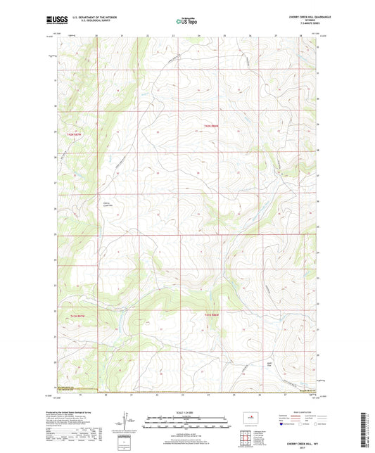 Cherry Creek Hill Wyoming US Topo Map Image