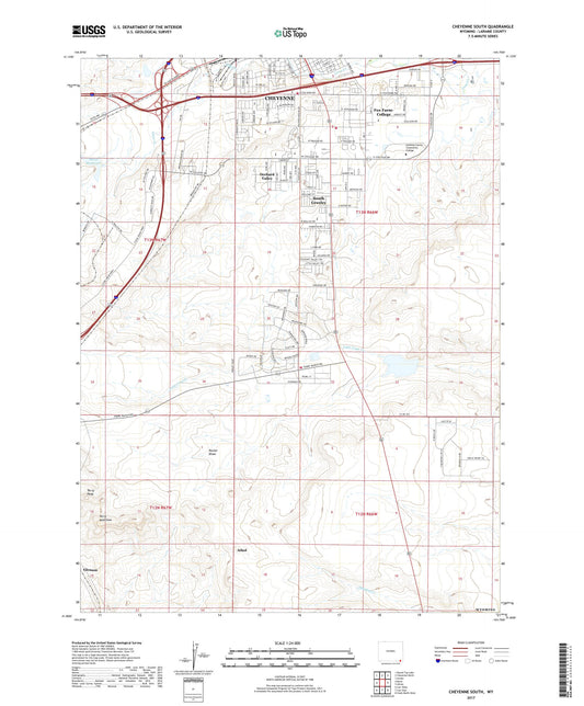 Cheyenne South Wyoming US Topo Map Image