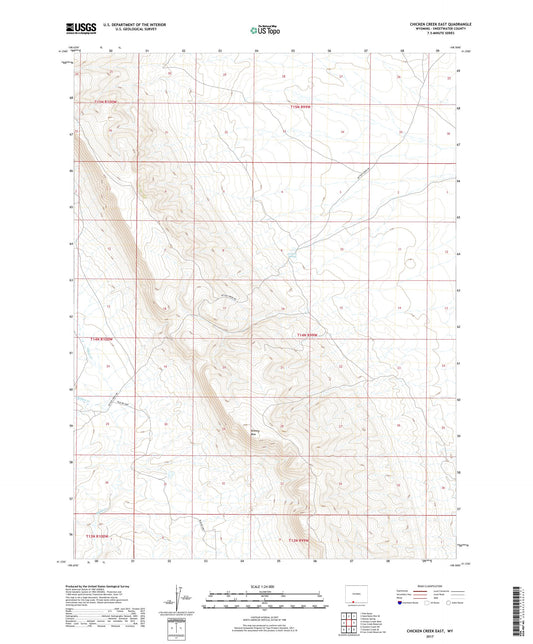 Chicken Creek East Wyoming US Topo Map Image