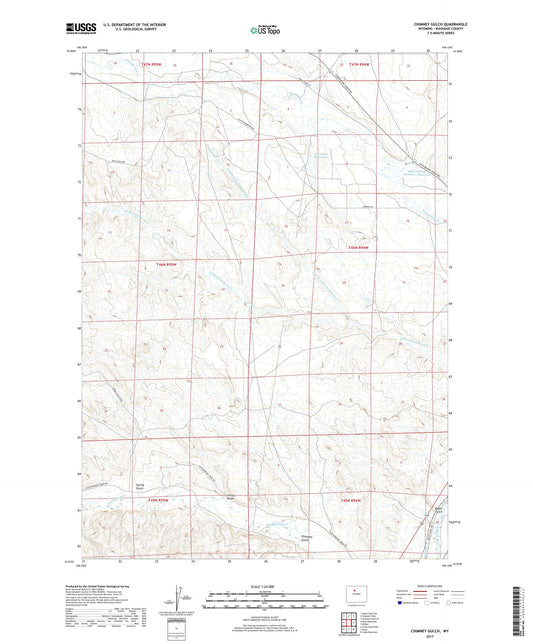 Chimney Gulch Wyoming US Topo Map Image