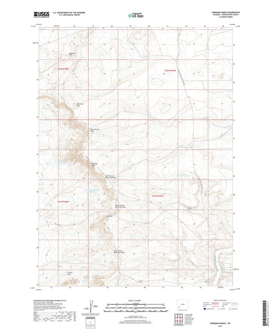 Chrisman Ranch Wyoming US Topo Map Image