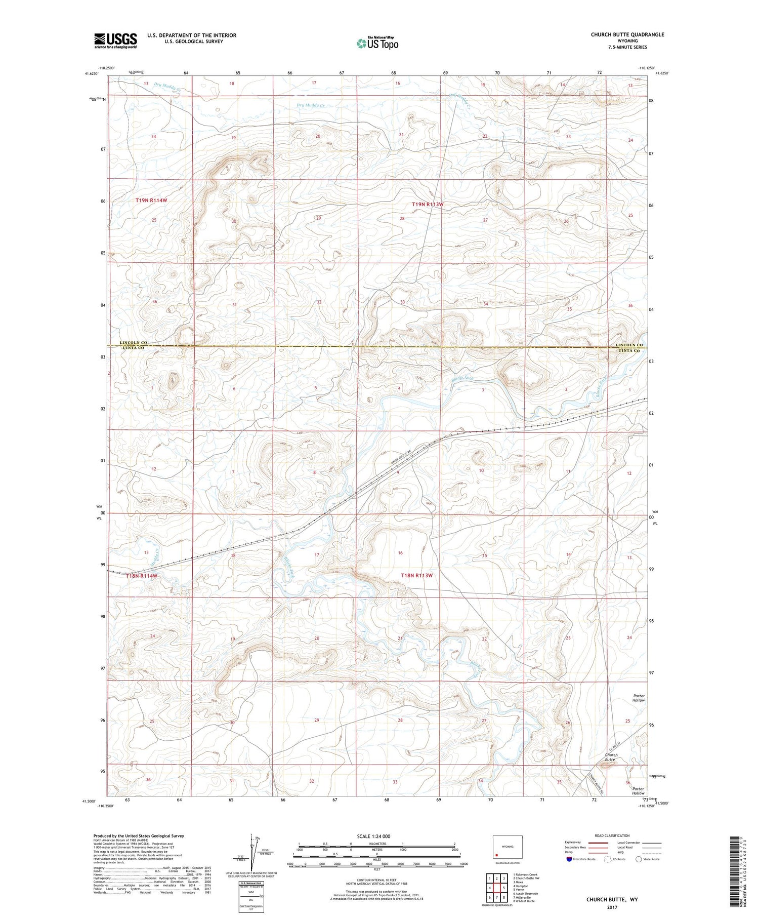 Church Butte Wyoming US Topo Map Image