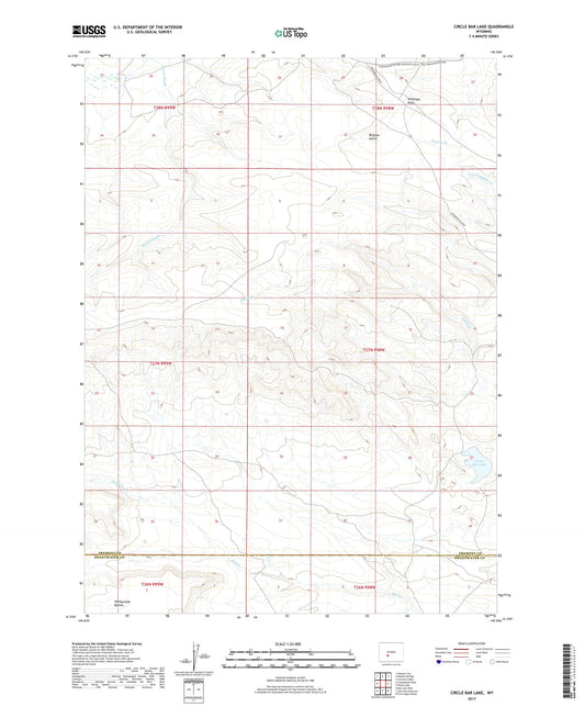 Circle Bar Lake Wyoming US Topo Map Image