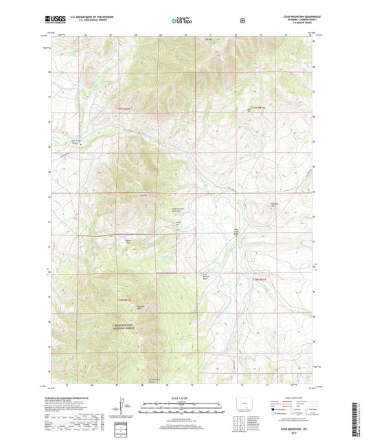 Coad Mountain Wyoming US Topo Map Image