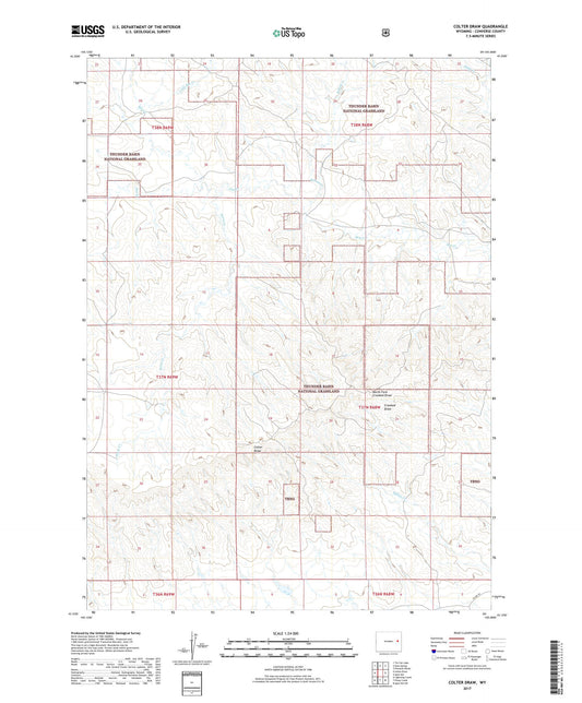 Colter Draw Wyoming US Topo Map Image