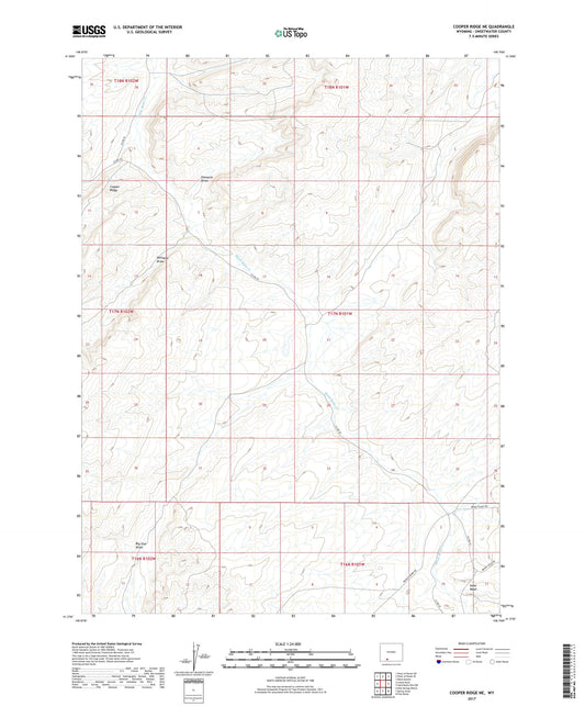 Cooper Ridge NE Wyoming US Topo Map Image