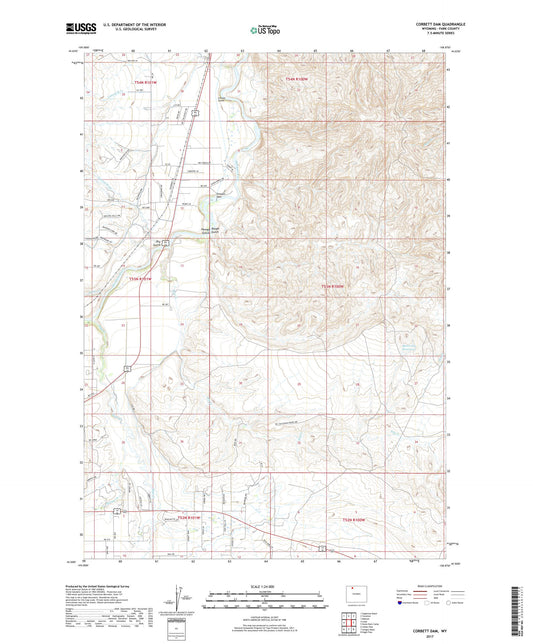 Corbett Dam Wyoming US Topo Map Image