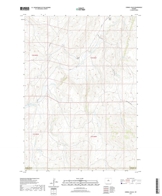 Cornell Gulch Wyoming US Topo Map Image