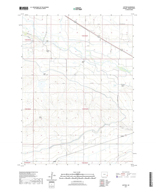 Cottier Wyoming US Topo Map Image