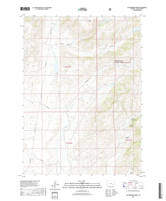 Cottonwood Creek Wyoming US Topo Map Image