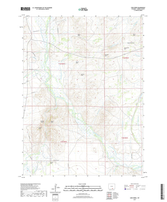 Cow Creek Wyoming US Topo Map Image