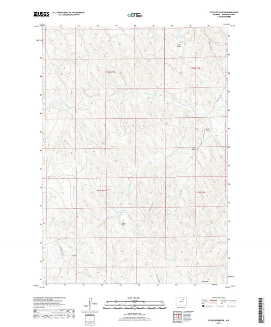 Coyer Reservoir Wyoming US Topo Map Image