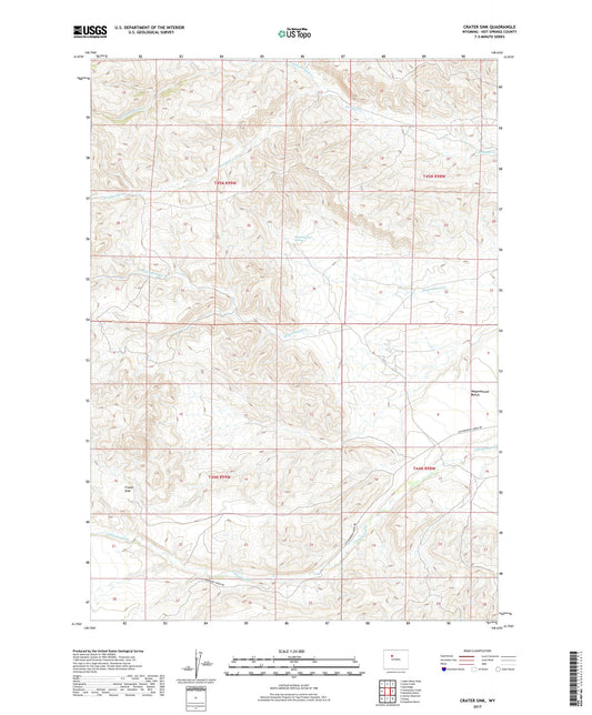 Crater Sink Wyoming US Topo Map Image