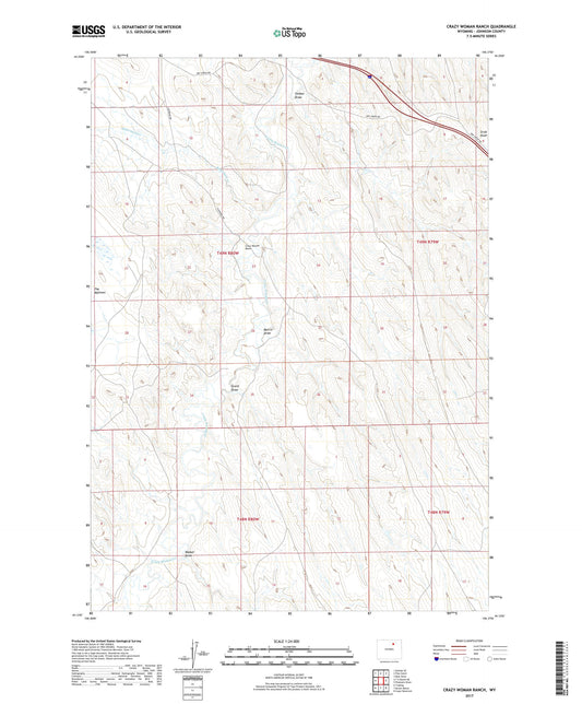 Crazy Woman Ranch Wyoming US Topo Map Image