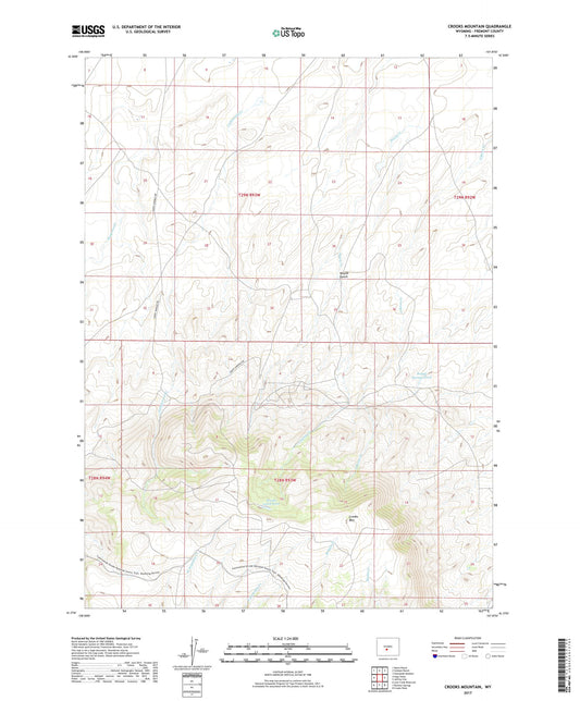 Crooks Mountain Wyoming US Topo Map Image