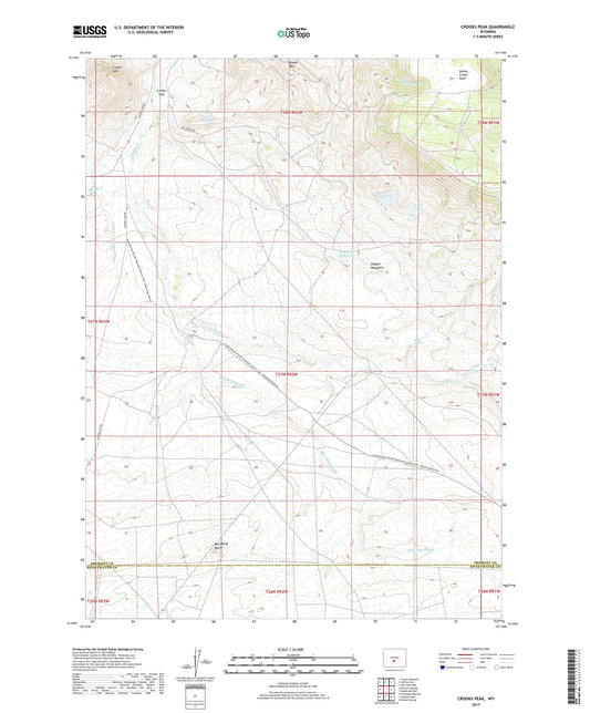 Crooks Peak Wyoming US Topo Map Image