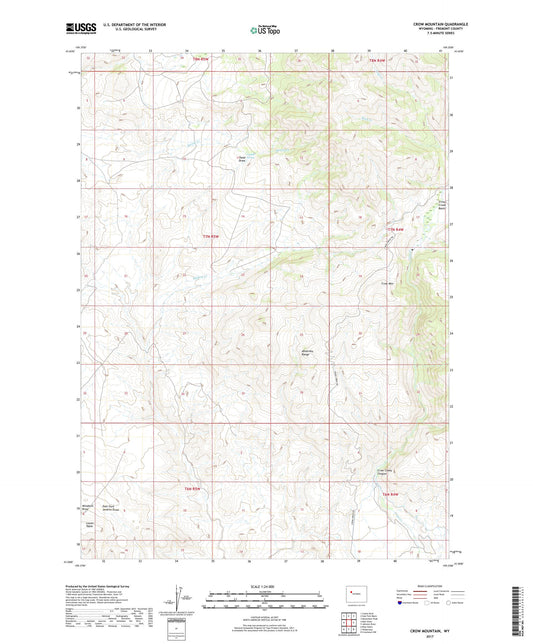 Crow Mountain Wyoming US Topo Map Image